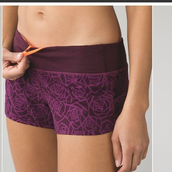Lululemon Speed Short *4-way Stretch 2.5"Posey Red Grape Bordeaux Drama sz 8! - Picture 5 of 13